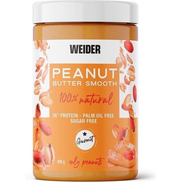 Weider Peanut Butter Smooth 400 Gr - 100% Natural Peanut Butter with a Smooth and Creamy Texture