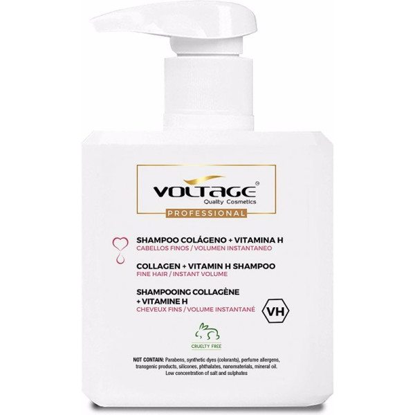 Voltage Cosmetics Shampoing Collagène + Vitamine H 500 Ml Unisexe