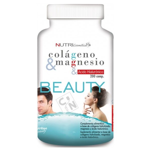 NutriCosmética Beauty Colágeno e Magnésio e Ácido Hialurônico 200 comprimidos