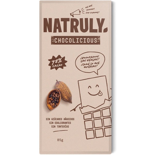 Natruly Chocolicious 72% Cacao 85 Gr Unisexe