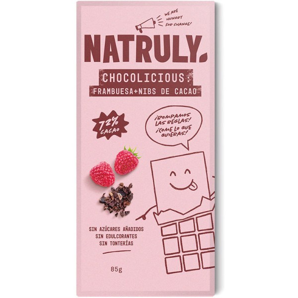Natruly Chocolicious With Raspberry + Cocoa Nibs 85 Gr Unisex