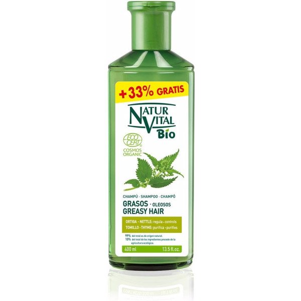 Nature and Life Shampooing Bio Ecocert Cheveux Gras 400 Ml Unisexe