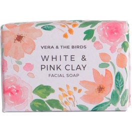 Vera y los pájaros jabón facial de arcilla blanca y rosa 100 gr unisex