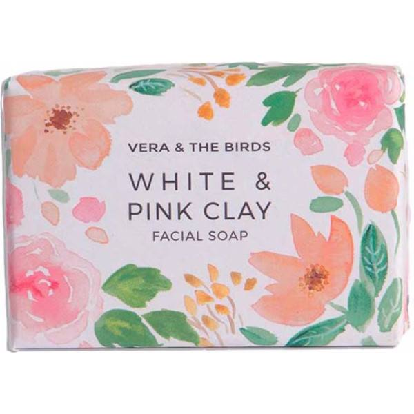 Vera and the birds white and pink clay facial soap 100 gr unisex