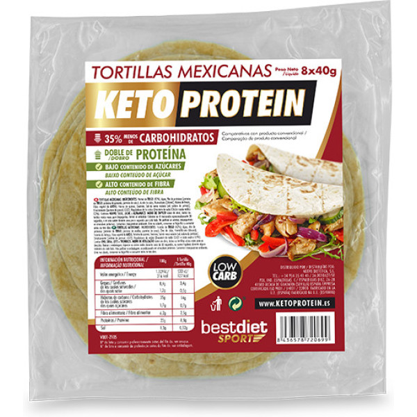 Bestdiet Mexican Tortilla Keto Protein 8 Unités X 40 Gr