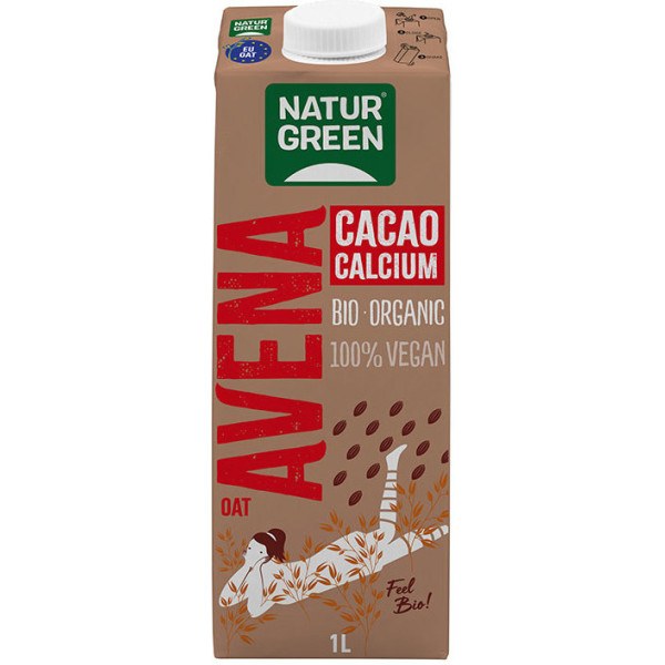 NaturGreen Oat Drink Cacao Calcio Bio 1 L