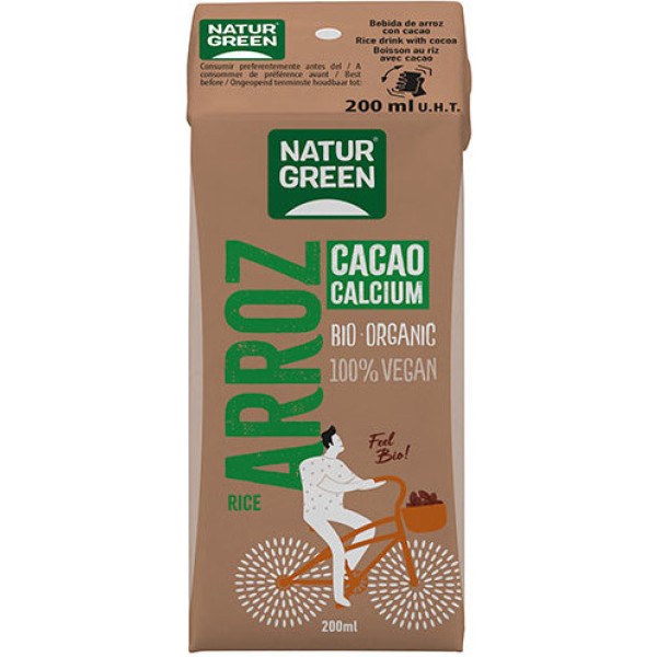 Bebida de Arroz Naturgreen Choco Cacau Cálcio 200 ml