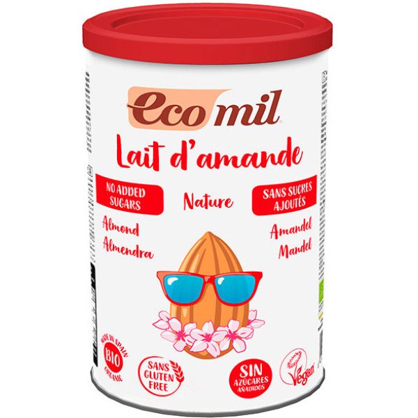 EcoMil Latte di Mandorla in Polvere Naturale Biologico Senza Zucchero 400 gr