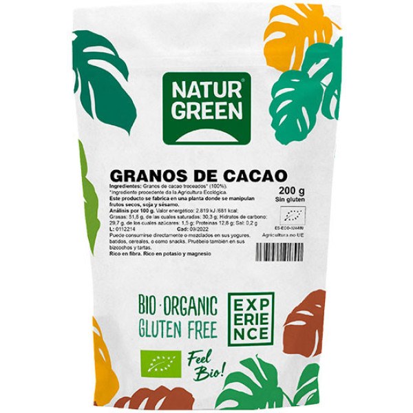 Naturgreen Fèves de Cacao Hachées Doypack Bio 200 Gr