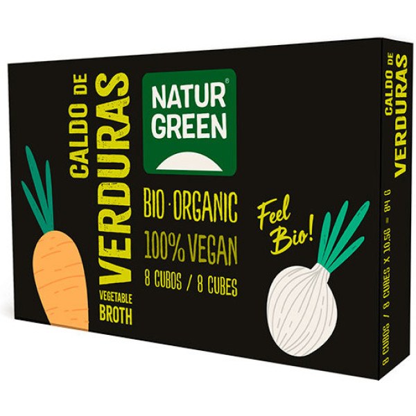 Caixa de Cubos de Caldo de Legumes Naturgreen 8 X 10,5 Gr
