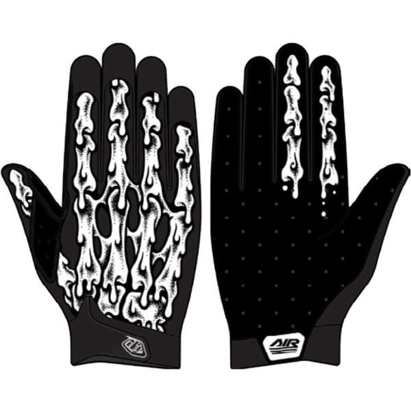 Troy Lee Designs Black/White Air Glove Slime Hands s