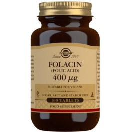 Solgar Acide folique - Acide folique 400 mcg 100 comprimés