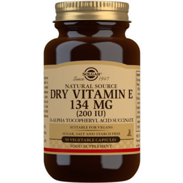 Solgar Dry Vitamin E - Trockenes Vitamin E 200UI 134 mg 50 Kapseln