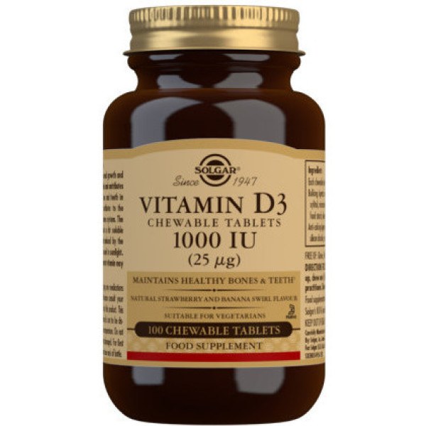 Solgar Vitamin D3 1000 IU 25 Mcg Cholecalciferol 100 Com