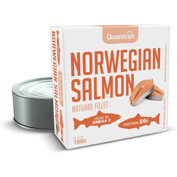 Quamtrax Salmón Noruego Natural En Lata 160 Gr