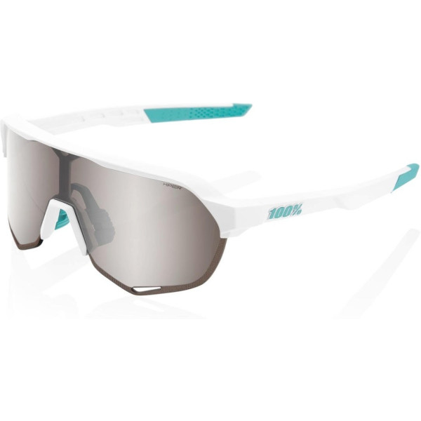 100% lunettes de cyclisme S2 Bora Hans Grohe Team blanc-hiper argent miroir lentille