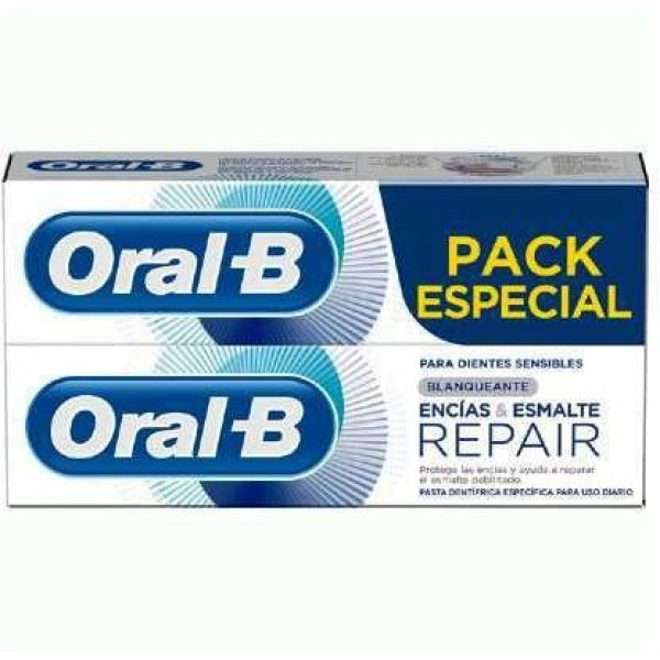 Oral-b Pasta De Dientes Duplo Encías Esmalte Blanqueante 2x125 Ml -