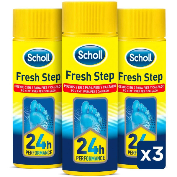 Scholl Pack 3 Desodorantes En Polvo Fresh Step Para Pies Y Zapatos -