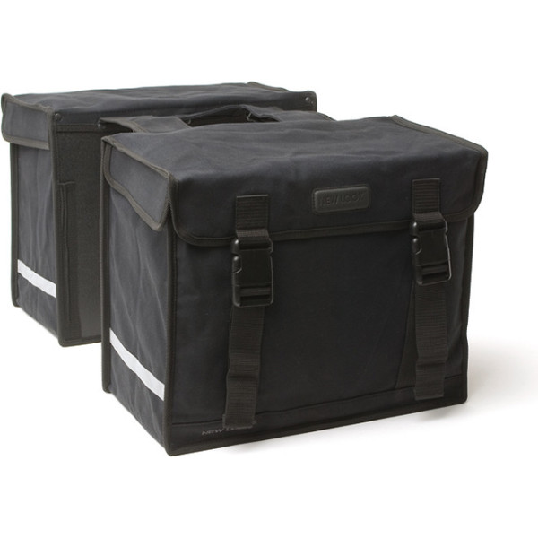 New Looxs Alforjas Canvas Deluxe 46l Impermeables Lienzo Negro Con Reflectantes  (39x33x18 Cm)