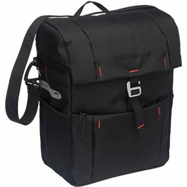 New Looxs Alforja Vigo 18.5l Impermeable Poliester Negro Logo Reflectante (40x31x15 Cm)