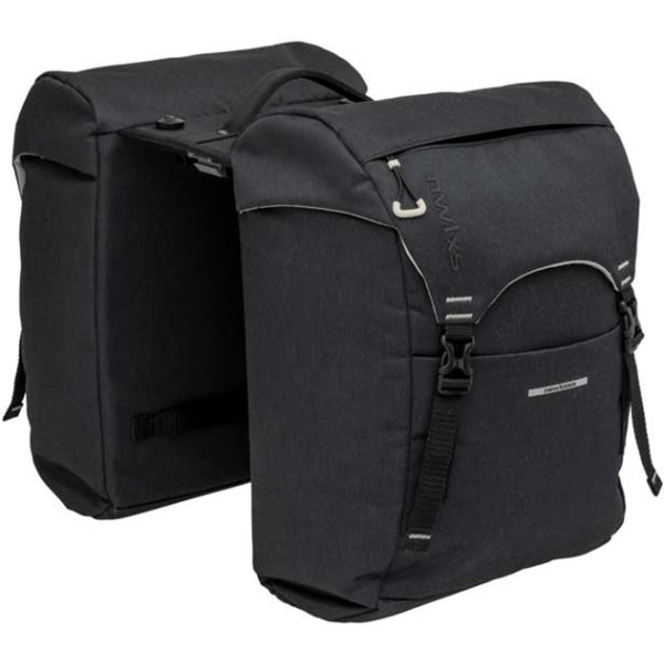 Nouveau Looxs Sports Mik Saddlebags 32l Waterproof Polyester Black With Reflective Piping (39x29x16 Cm)