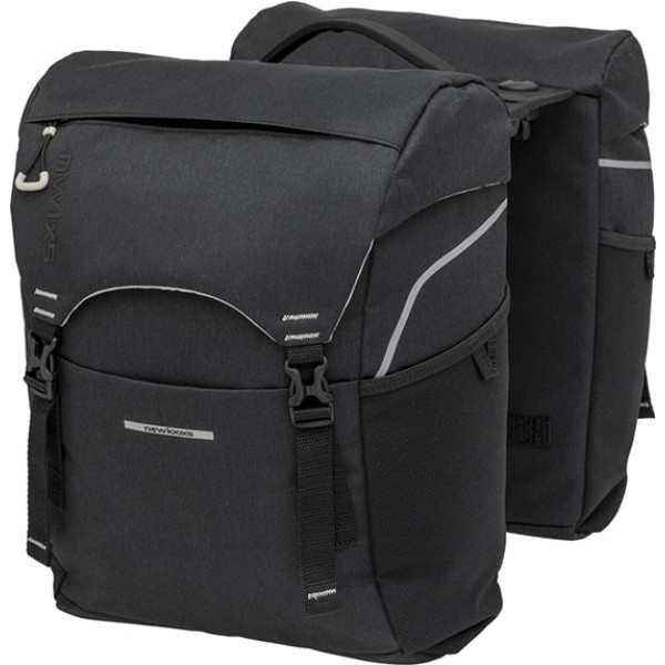 Nouveau Looxs Sports Racktime 32l Waterproof Polyester Saddlebags Black With Reflective Piping (39x29x16 Cm)