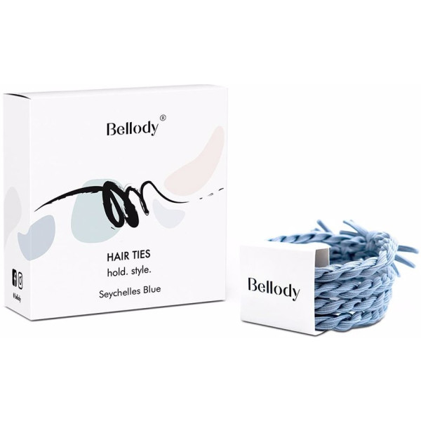 Bellody Original Elastiques Cheveux Bleu Seychelles 4 Unités