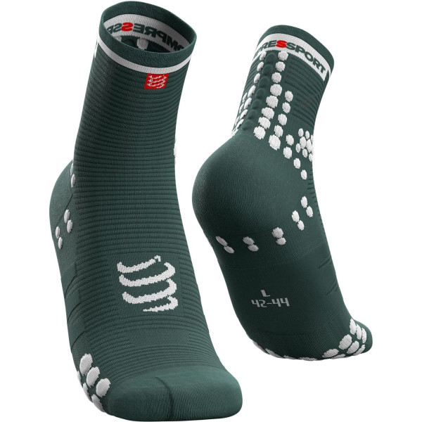 Compressport Pro Racing Socks V3.0 Run High Verde Pino-blanco