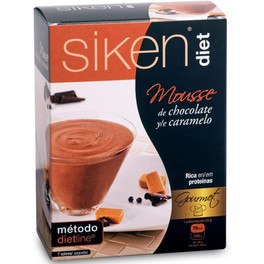 Siken Diet Mousse de chocolate e caramelo 7 saquetas x 23 gr