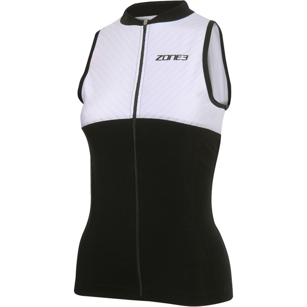 Zone3 Tri Top Women's Lava Long Distance Sin Mangas Negro/blanco/verde