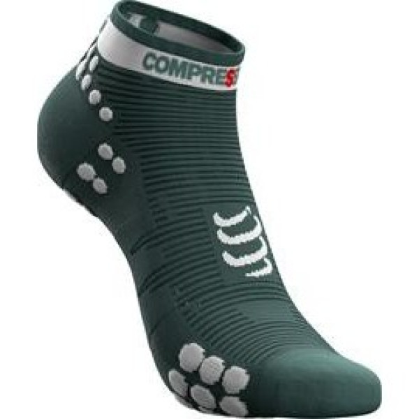 Compressport Pro Racing Socks V3.0 Run Low Verde - Blanco