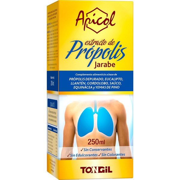 Tongil Apicol Propolis Extract Syrup 250 Ml - Relief of Dry Cough and Expectorant Eliminates Phlegm - Without Sweeteners and Without Preservatives