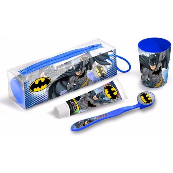 Conjunto de cuidados dentários do Batman dos desenhos animados Lote 4 peças unissex - Kit infantil