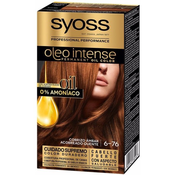 Syoss Olio Intense Ammonia Free Dye 6.76-amber copper 5 Pieces Unisex