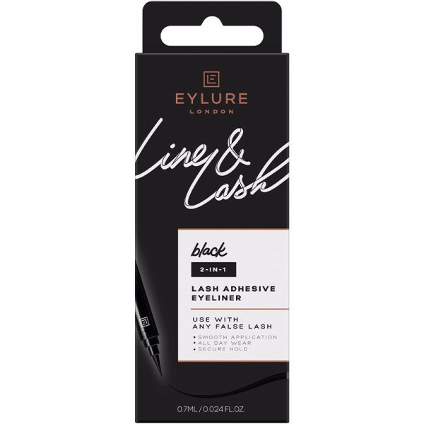 Eylure Line & Lash 2 em 1 Lash Adhesive Eyeliner Black Noir 07 Ml Unissex