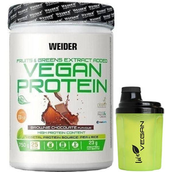 CADEAUpakket Weider Vegan Protein 750 gr + Shaker Nano Vegan Green 300 ml