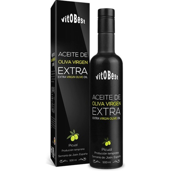 Vitobest Premium Natives Olivenöl Extra 500 ml - Hoher Fettsäurengehalt und Antioxidans / Picual Green Olives