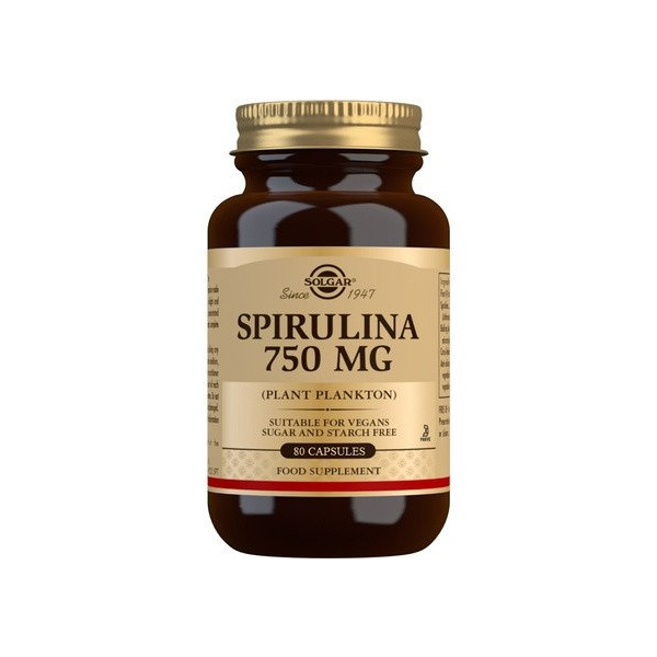 Spirulina vegetariana Solgar 80 cápsulas vegetais