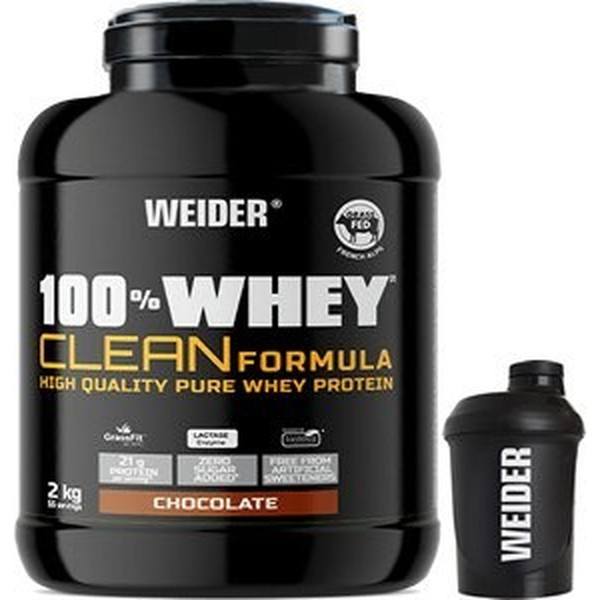GESCHENKpakket Weider 100% Whey Clean Protein 2 Kg + Shaker Nano Black 300 ml