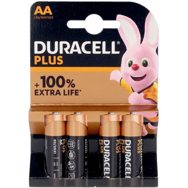 Duracell Plus Power Lr06-Batterien, Packung mit 4 Einheiten