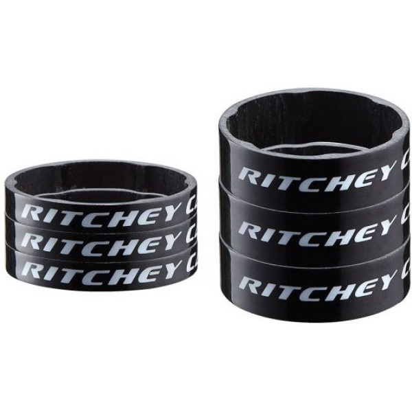 Ritchey Headset Spacer Wcs Carbon Black Ud Glossy 3x5mm 3x10mm Bag