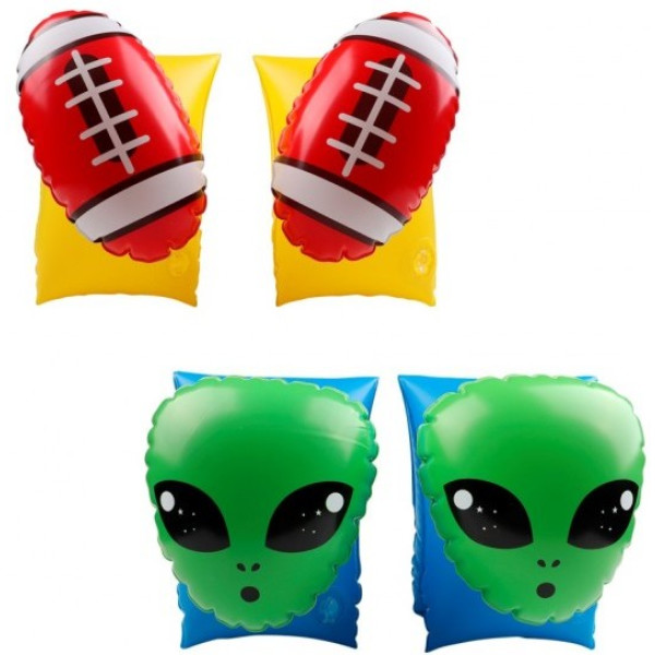 Airmyfun 2 Pares De Manguitos Inflables Para Niños 3-6 Años. Para Piscina Y Playa -rugby Alien