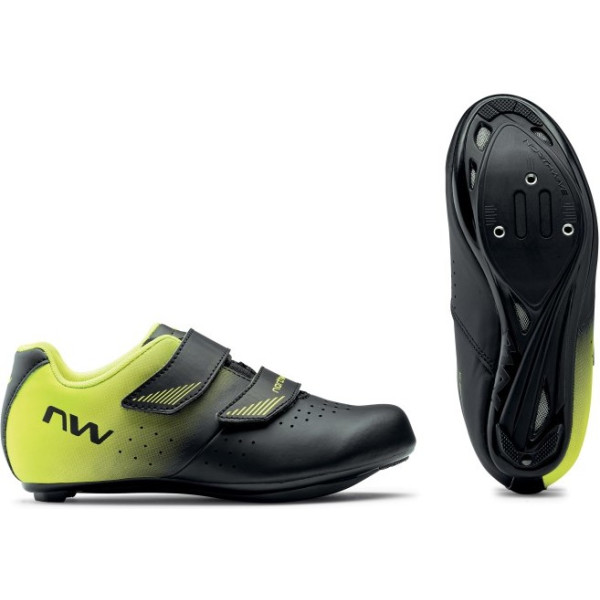 Chaussures de route Northwave Core Junior Noir Fluo Jaune