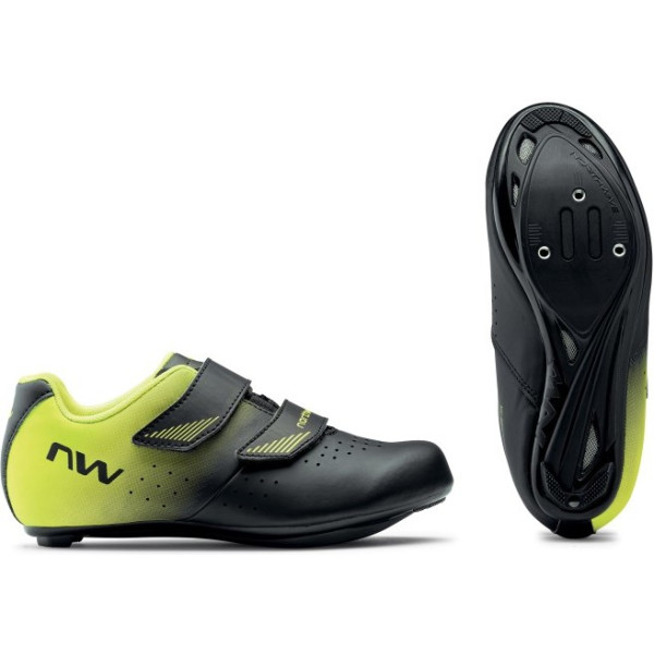 Northwave Zapatillas Core Junior Road Negro Amarillo Fluo