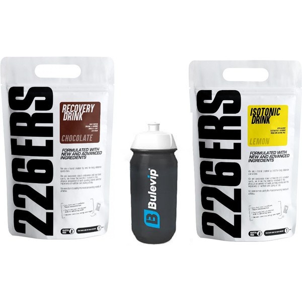 GIFT Pack 226ERS Recovery Drink 1Kg + Isotonic Drink 1 kg + Transparent Black Bottle 600 Ml