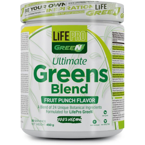 Life Pro Nutrition Ultimate Greens Blend 450g Sabor Fruit Punch