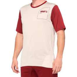 100% Camiseta Ridecamp Beige/rojo