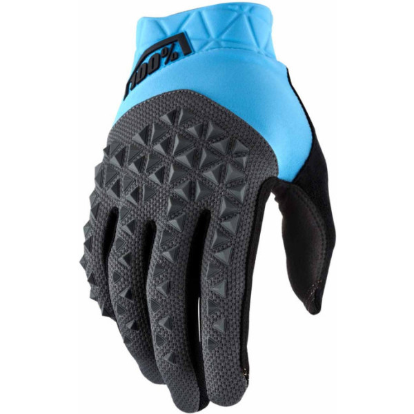 Gants 100% géomatique cyan/gris anthracite