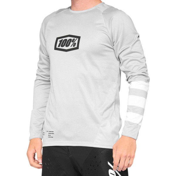 100% R-core Youth Jersey gris et blanc