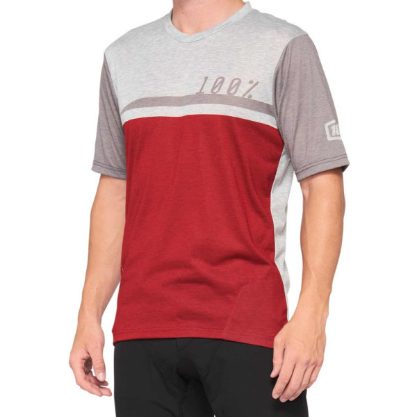 100% Maillot Airmatic Jersey Rouge/Gris clair